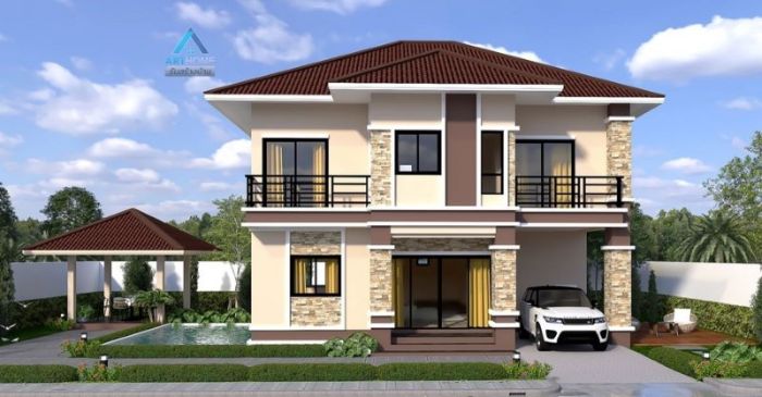 Desain rumah 2 lantai ukuran 4x10